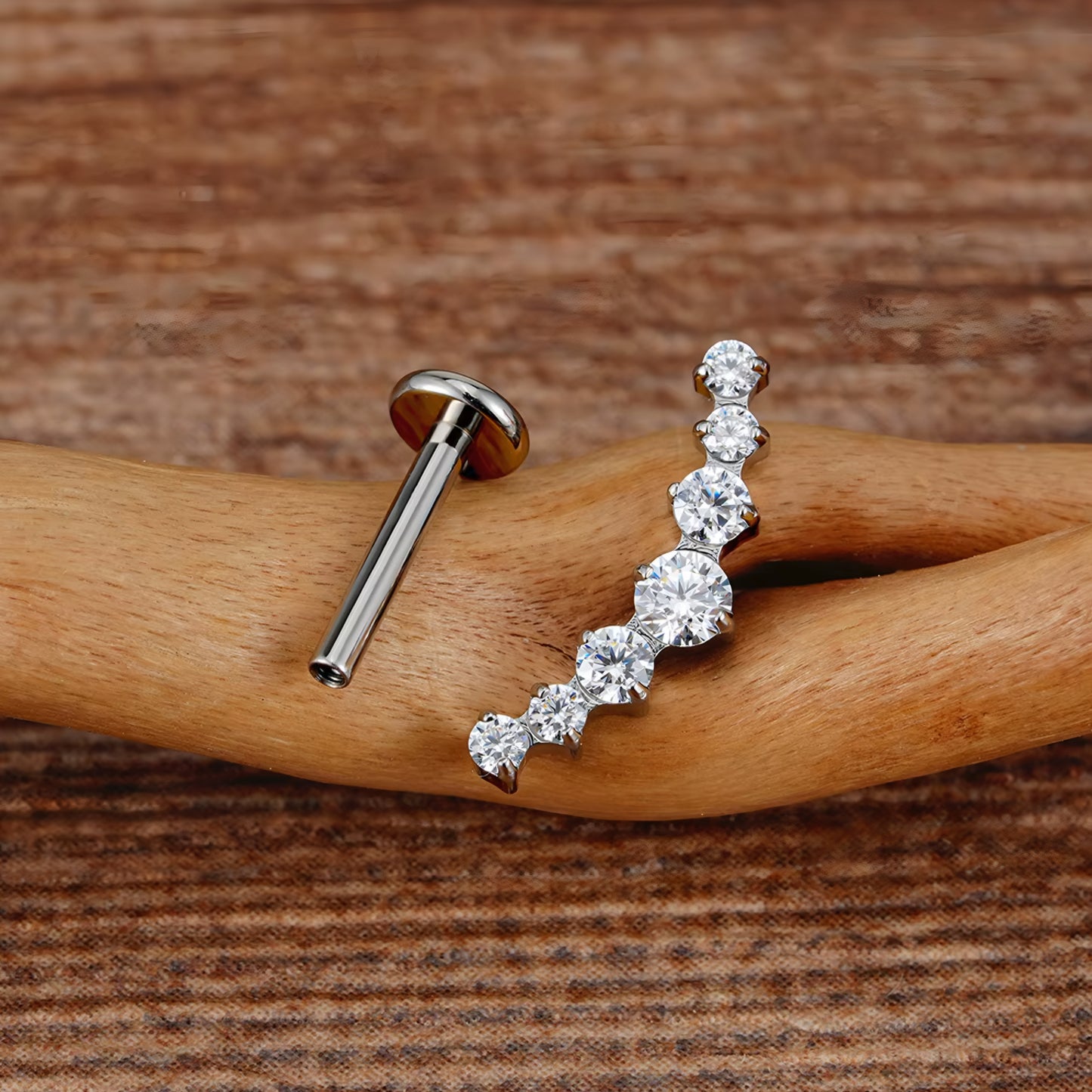Titanium Curve Cluster Climber Flat Ear Piercing