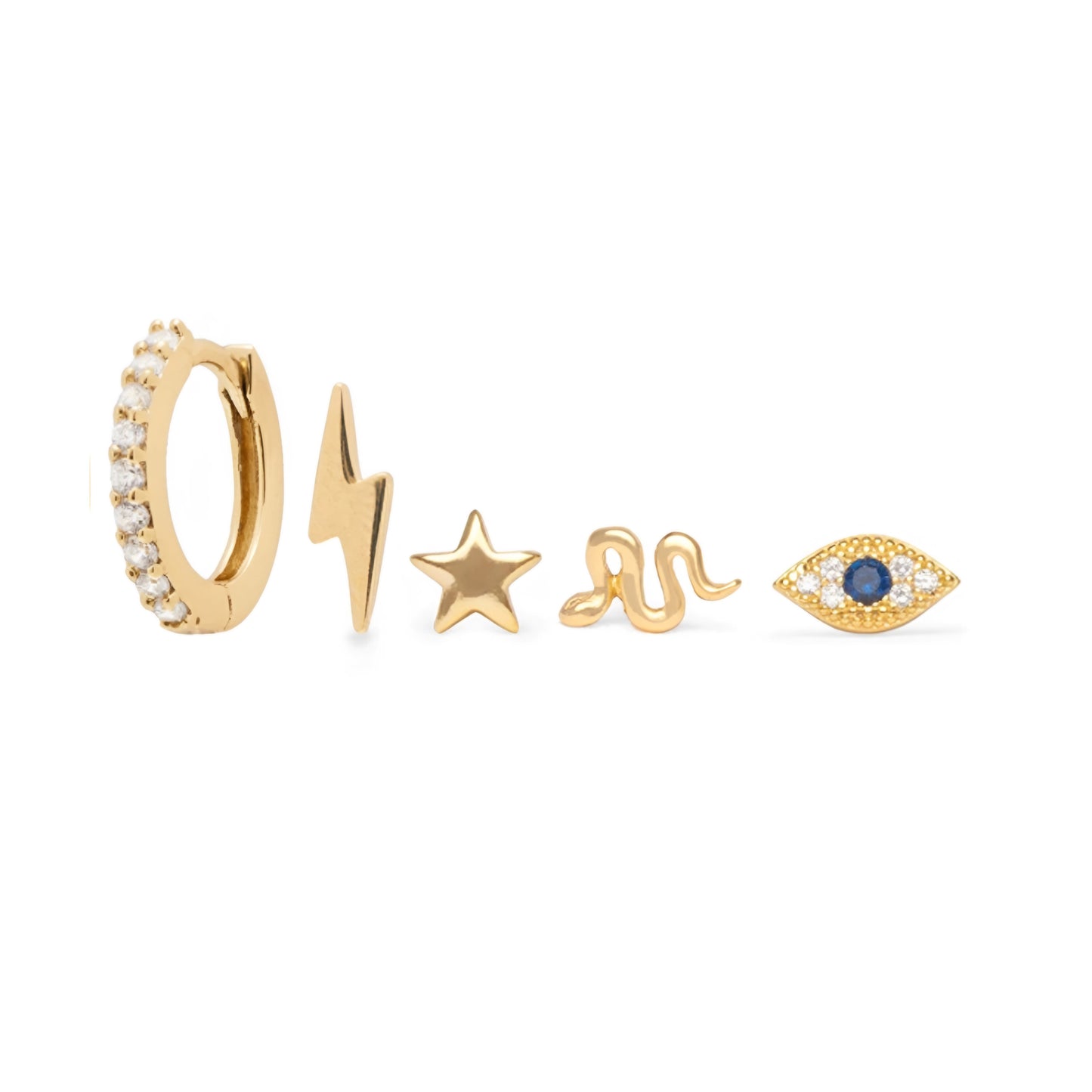 5pcs/set Snake, Eye, Star, Lighting Earring