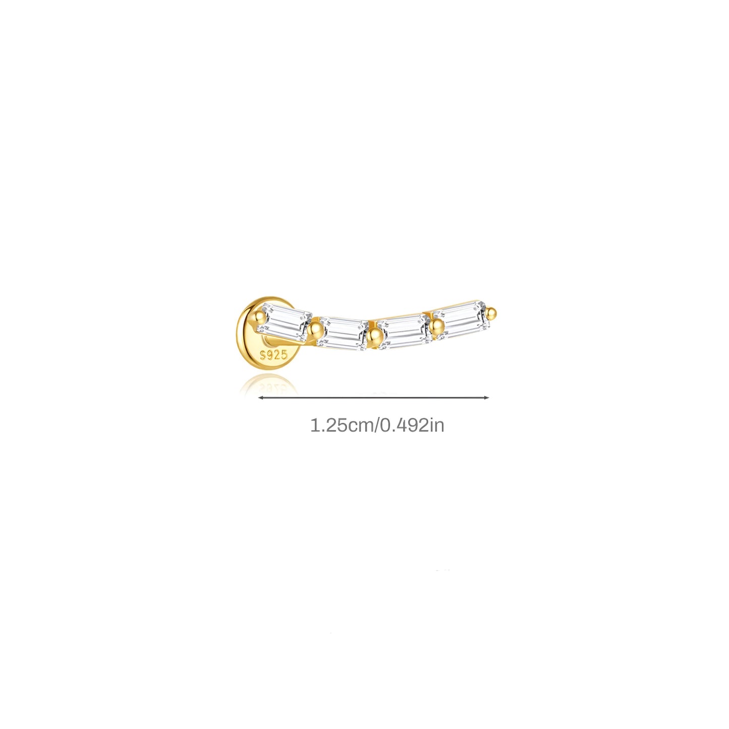 Curve Zircon Line Flat Helix Ear Piercing