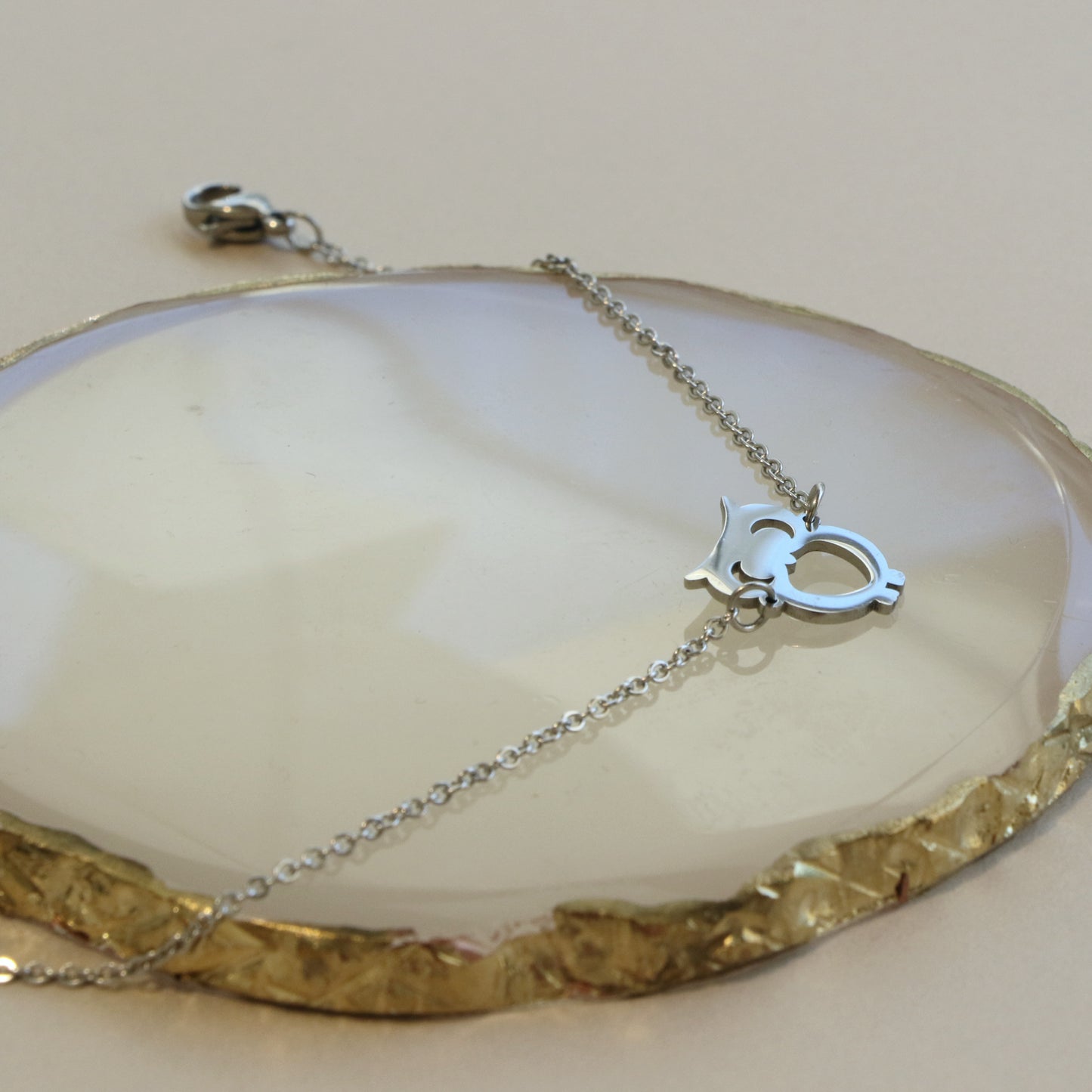 Silver Owl Anklet