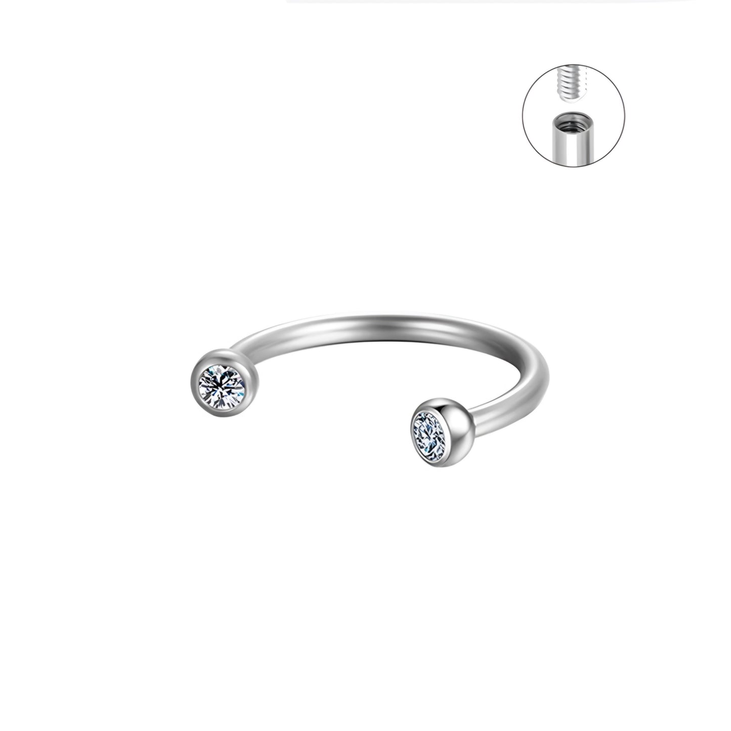 Horse Shoe Zircon Nose Piercing