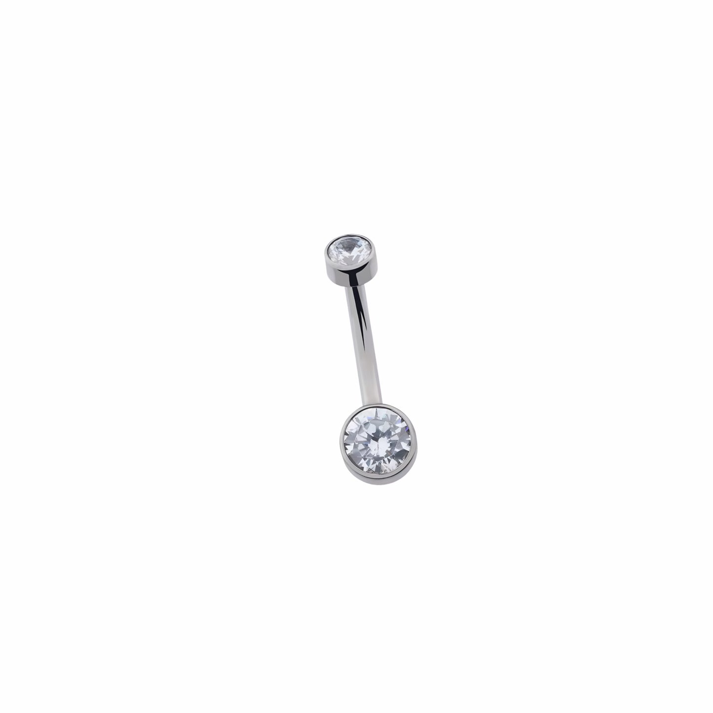 Double Zircon Titanium Belly Button Piercing