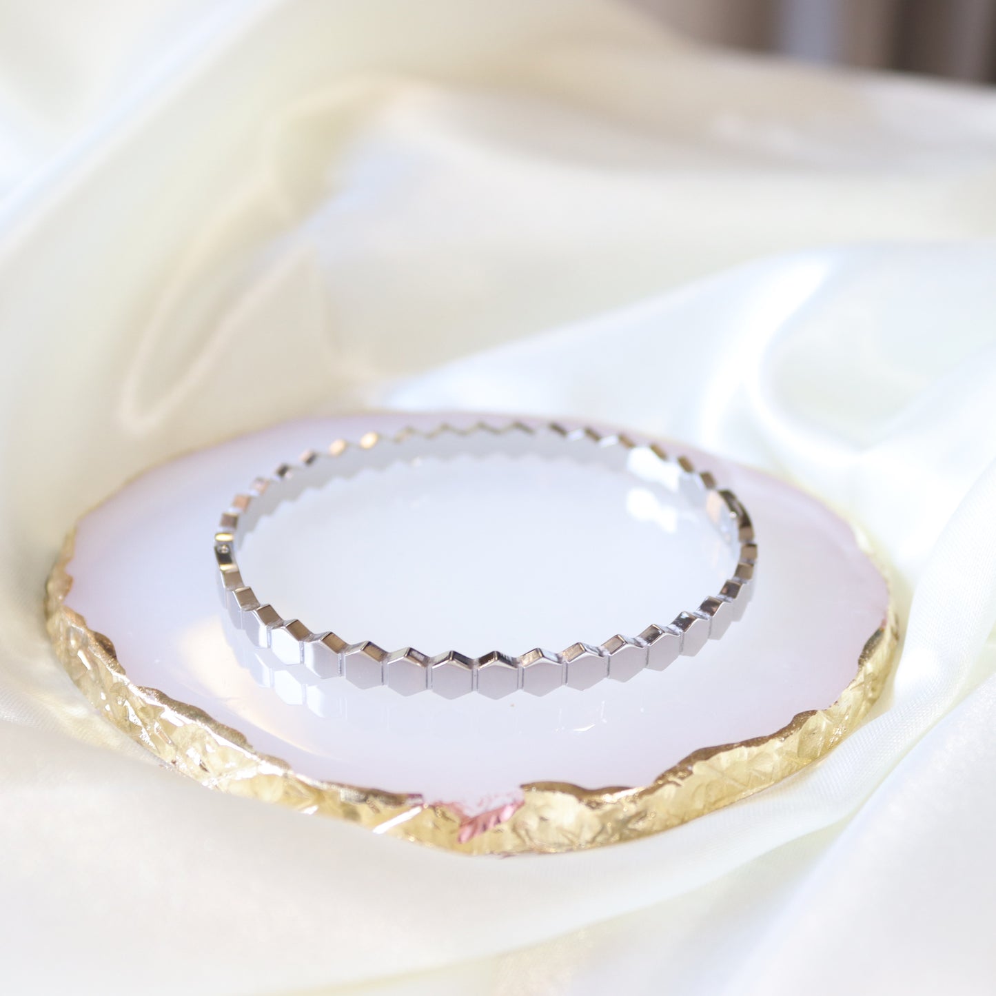 Hexagon Bangle Bracelet