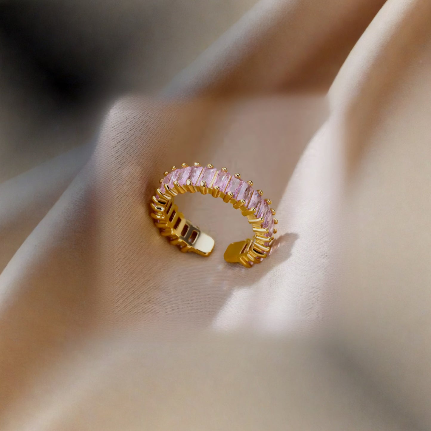 Pink Zircon Gold Ring