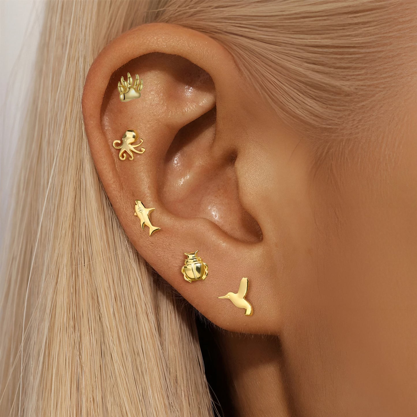 1pcs Flat Animal Ear Piercing