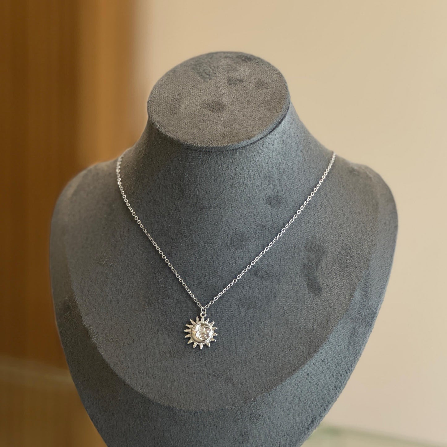 Moon Sun Face Necklace