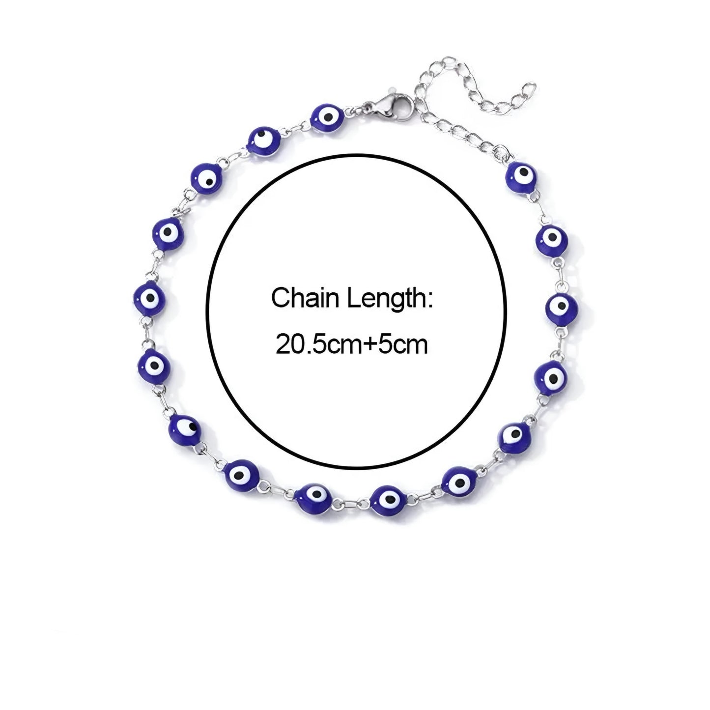 Evil Eye Silver Anklet