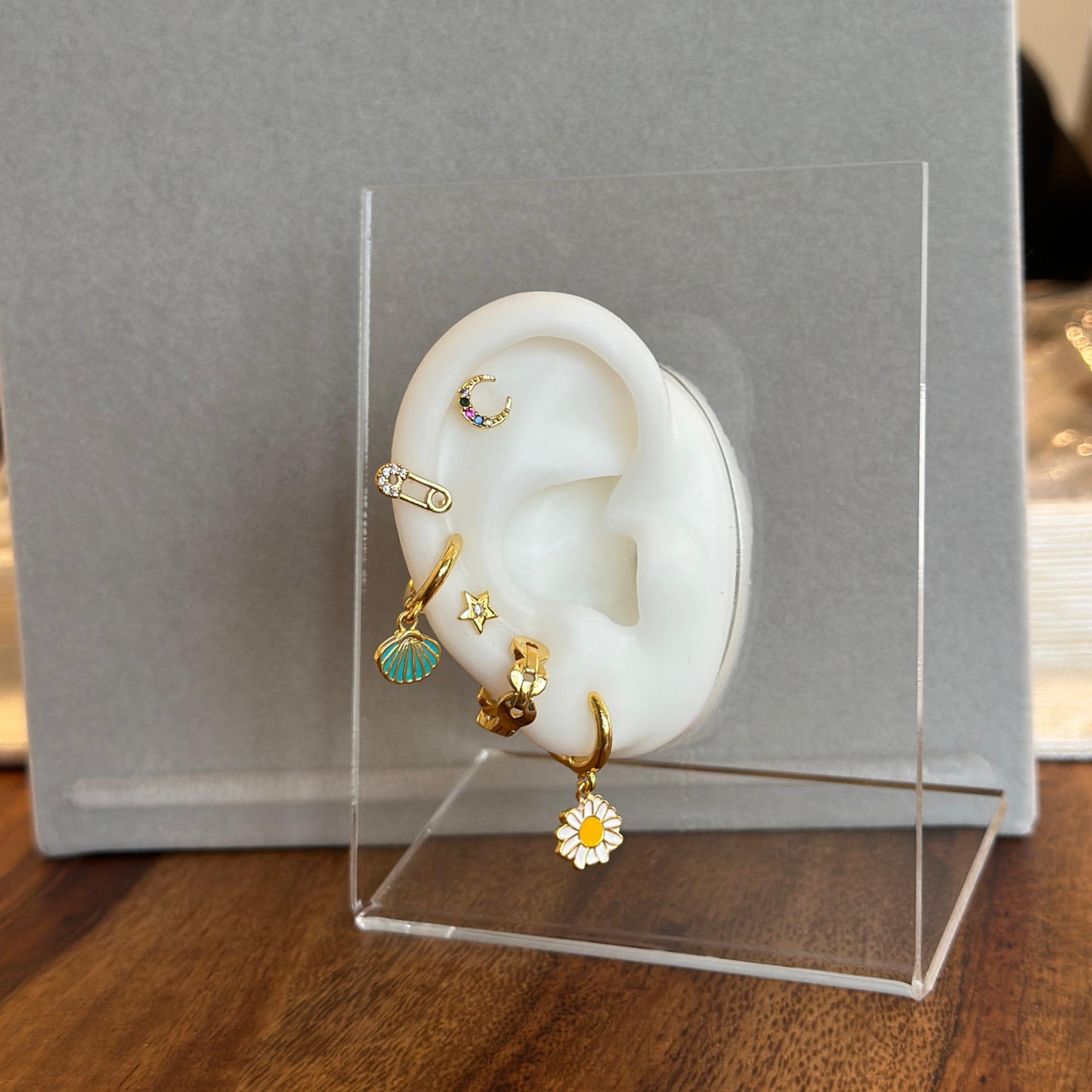 6pcs/set Gold Flower, Star, moon, Seashell