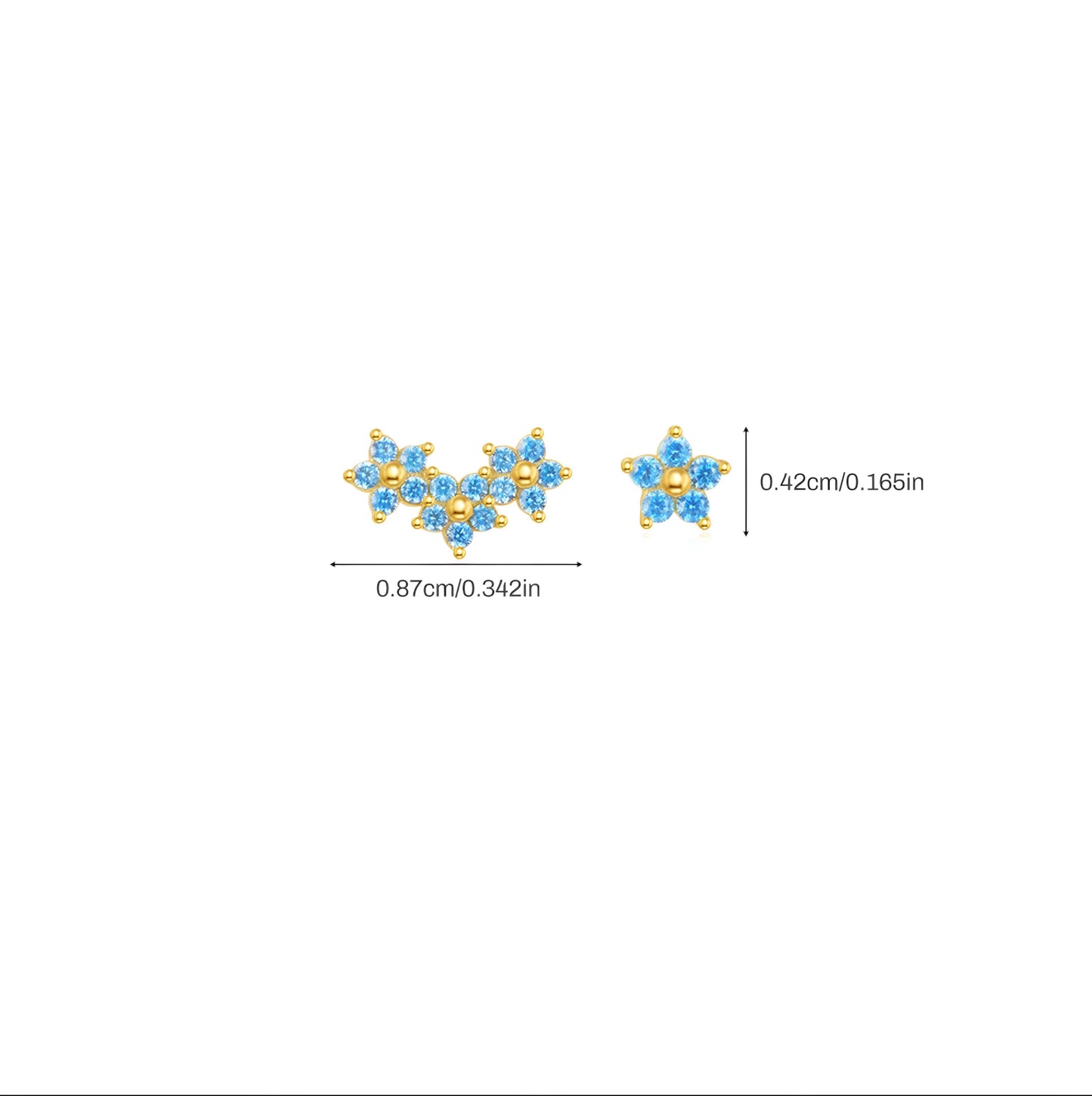 Light Blue Double Face Ear Piercing