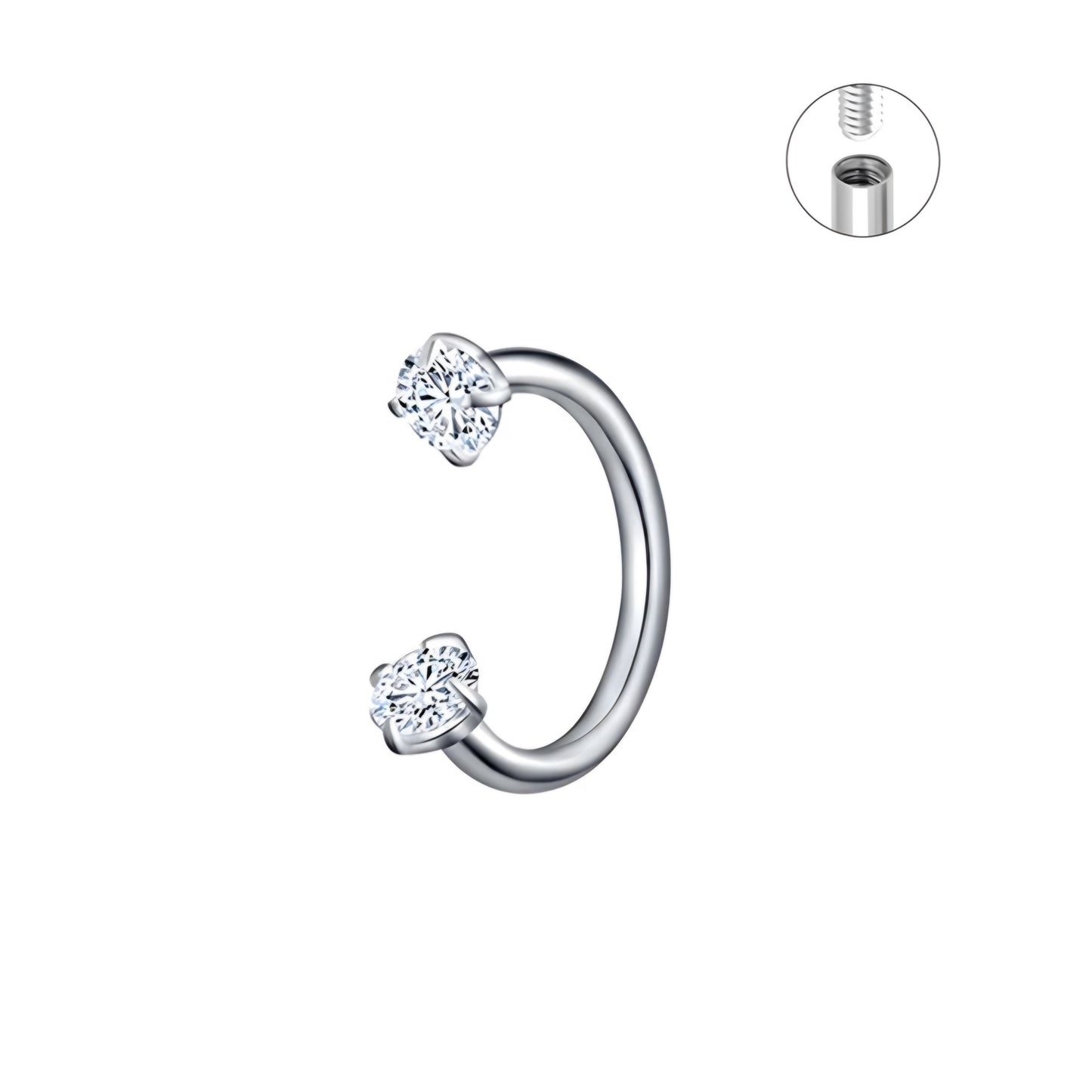 Horse Shoe Crown Zircon Nose Piercing