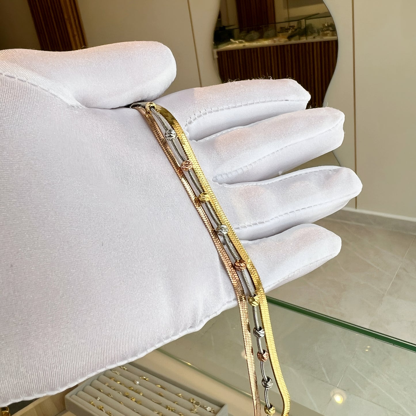 3 Layers Multicolor Snake Chain Bracelet