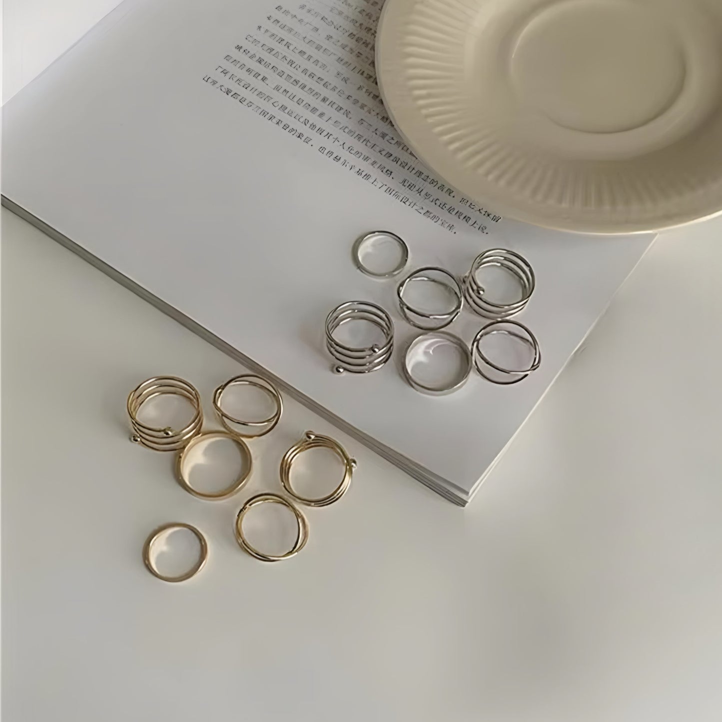 6 Rings/set Punk Finger Rings Minimalist Smooth