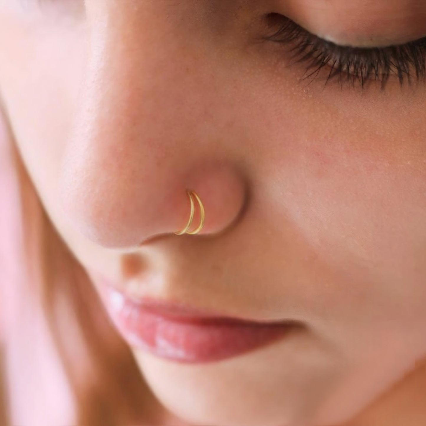 Double Loop Fake Nose Piercing