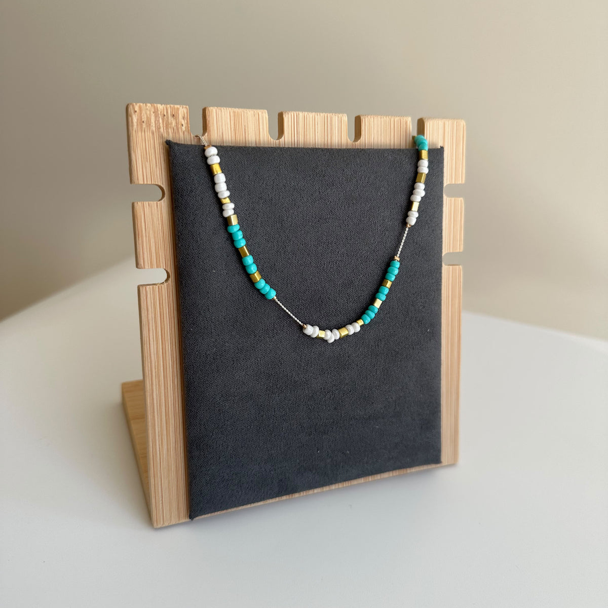 Turquoise White Beads Anklet