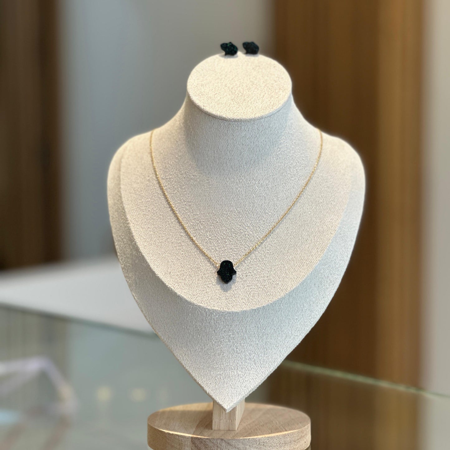Hamsa Necklace Earring Set