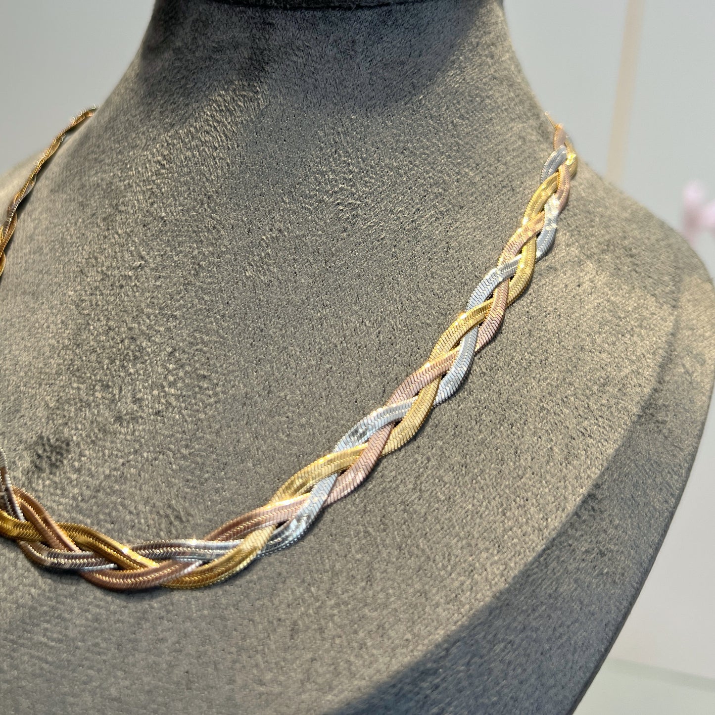 3 Layer Snake Chain Multicolor Necklace & Bracelet Set