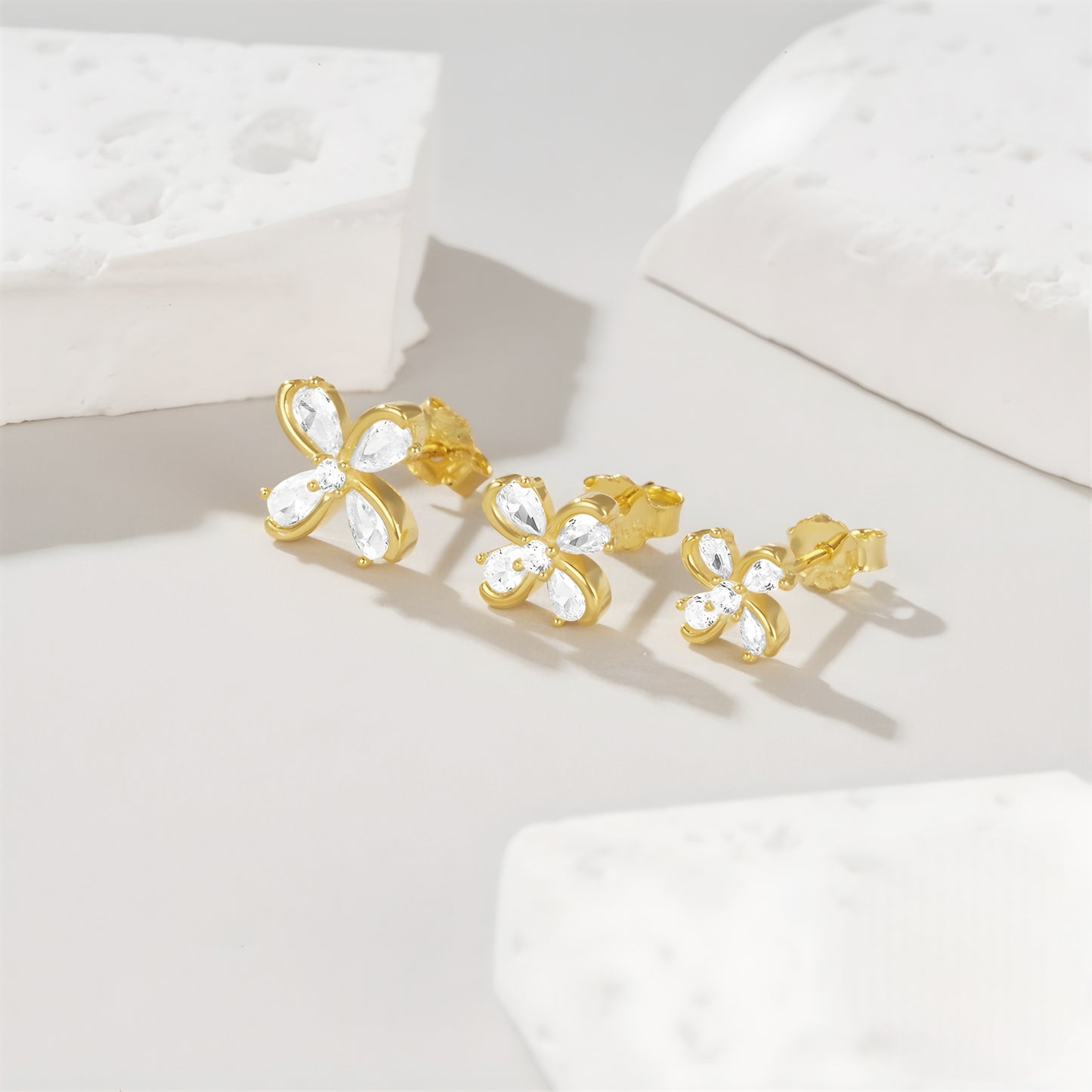 3pcs/set Fan Flower Earring
