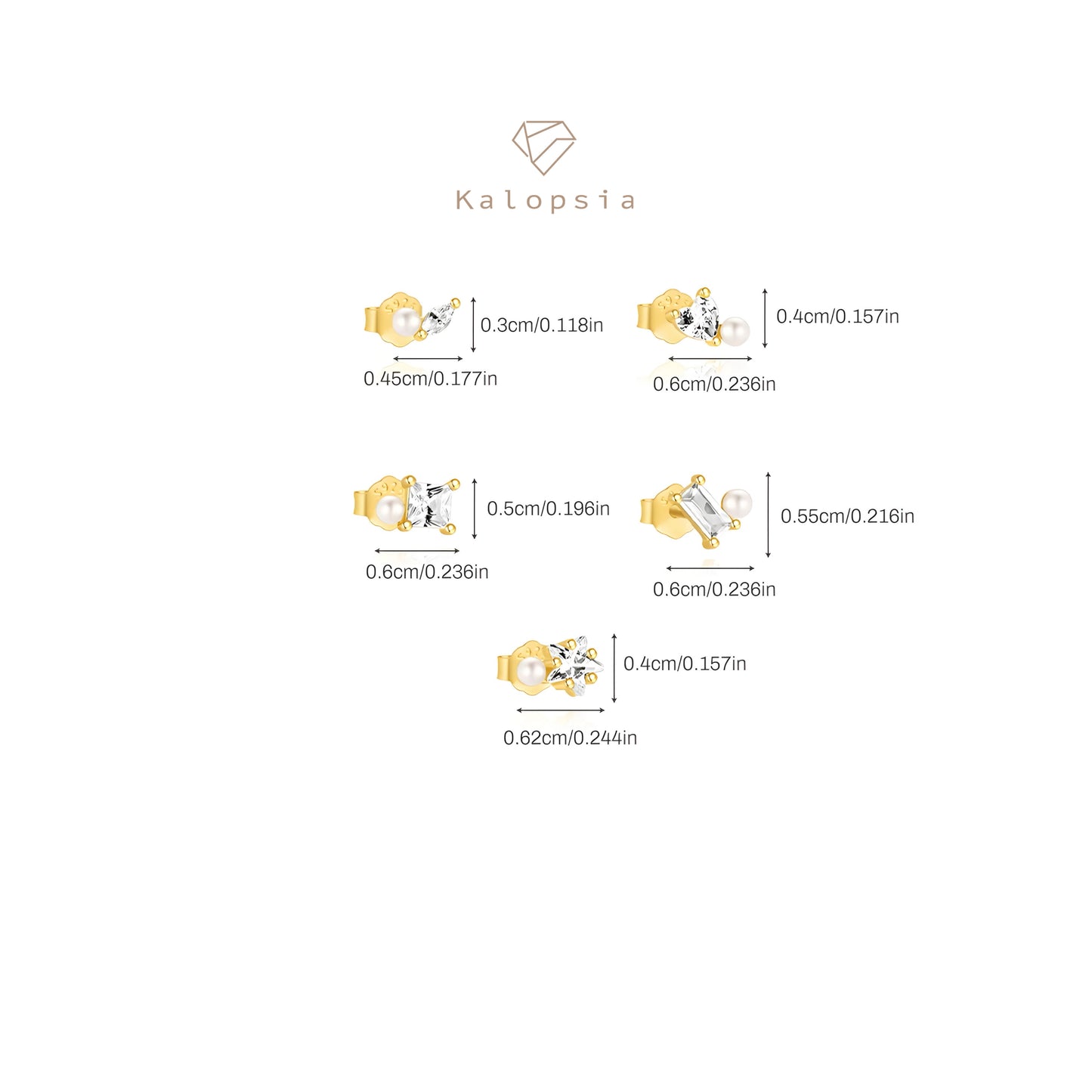 5pcs/set Pearl Shaped Earring Stud Set