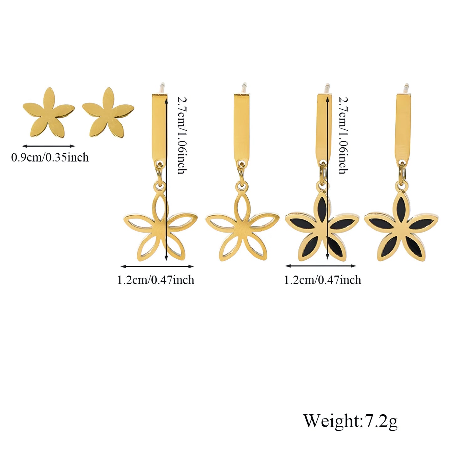 3pairs/set Flower earring