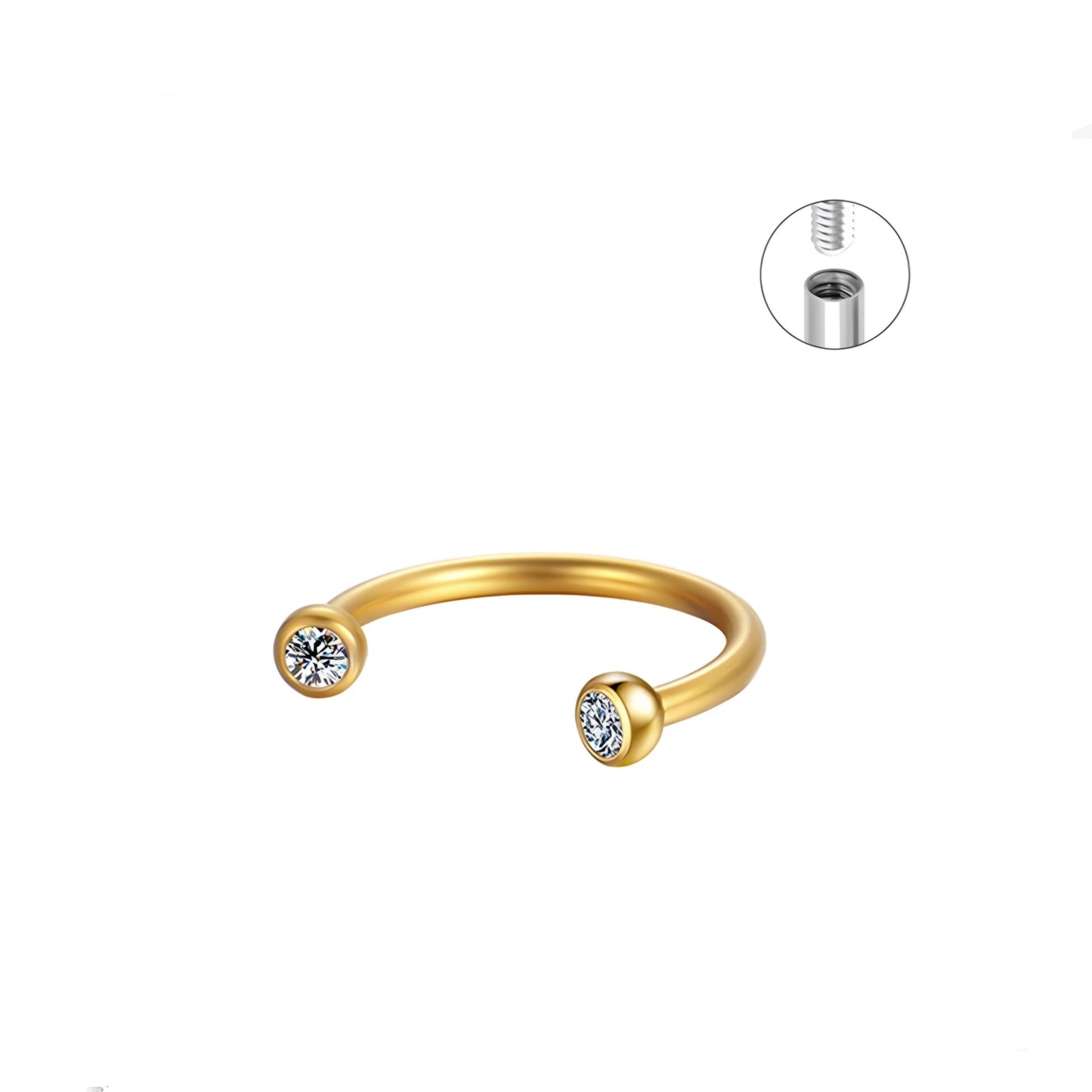 Horse Shoe Zircon Nose Piercing