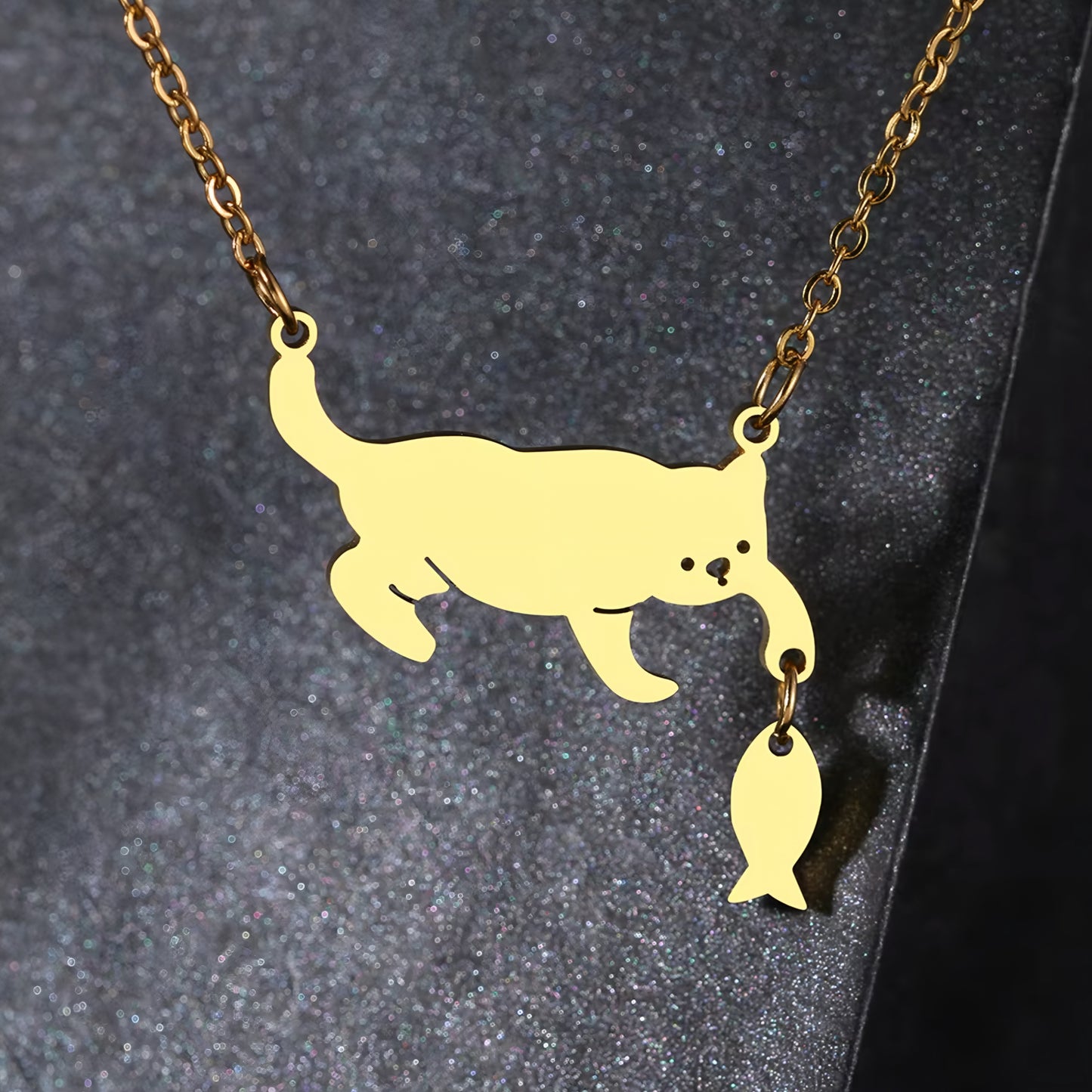 Cat Fishing Necklace