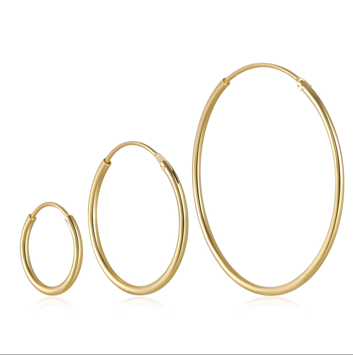 3pcs/set Multi Size Hoop Earrings