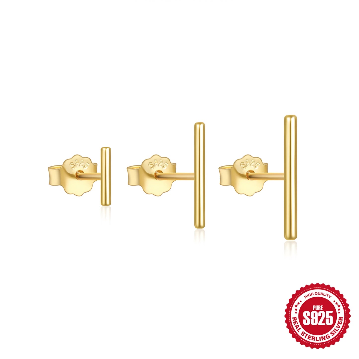 3pcs/set Stud 3 Rodes Earrings