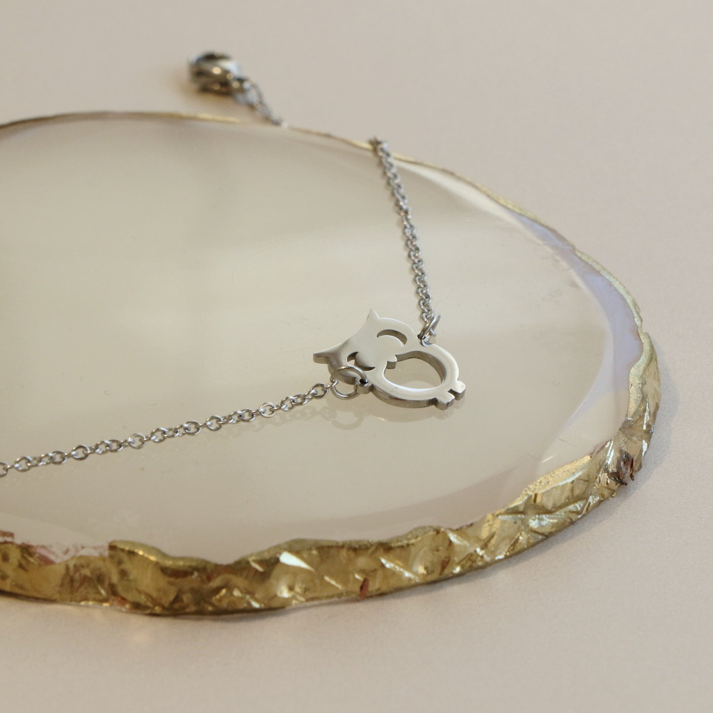 Silver Owl Anklet