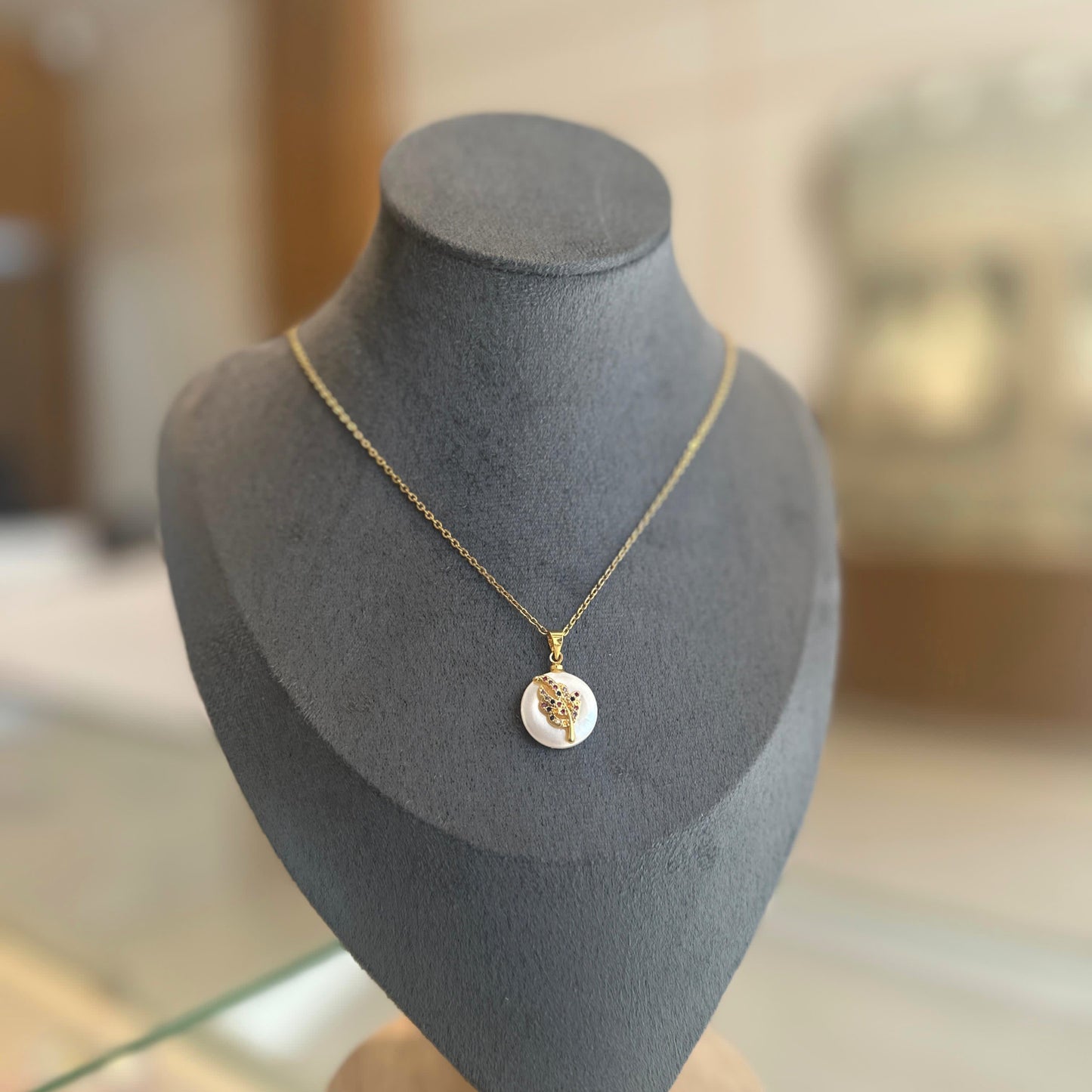 Pearl Leaf Necklace