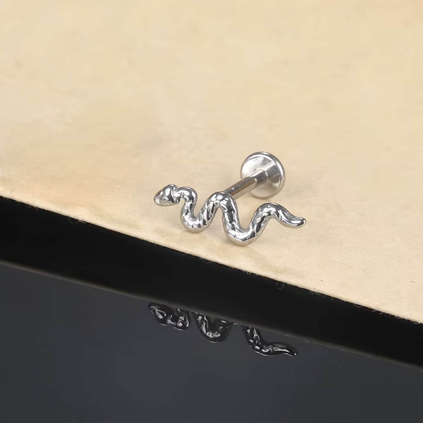 Titanium Snake Flat Screw Ear Piercing