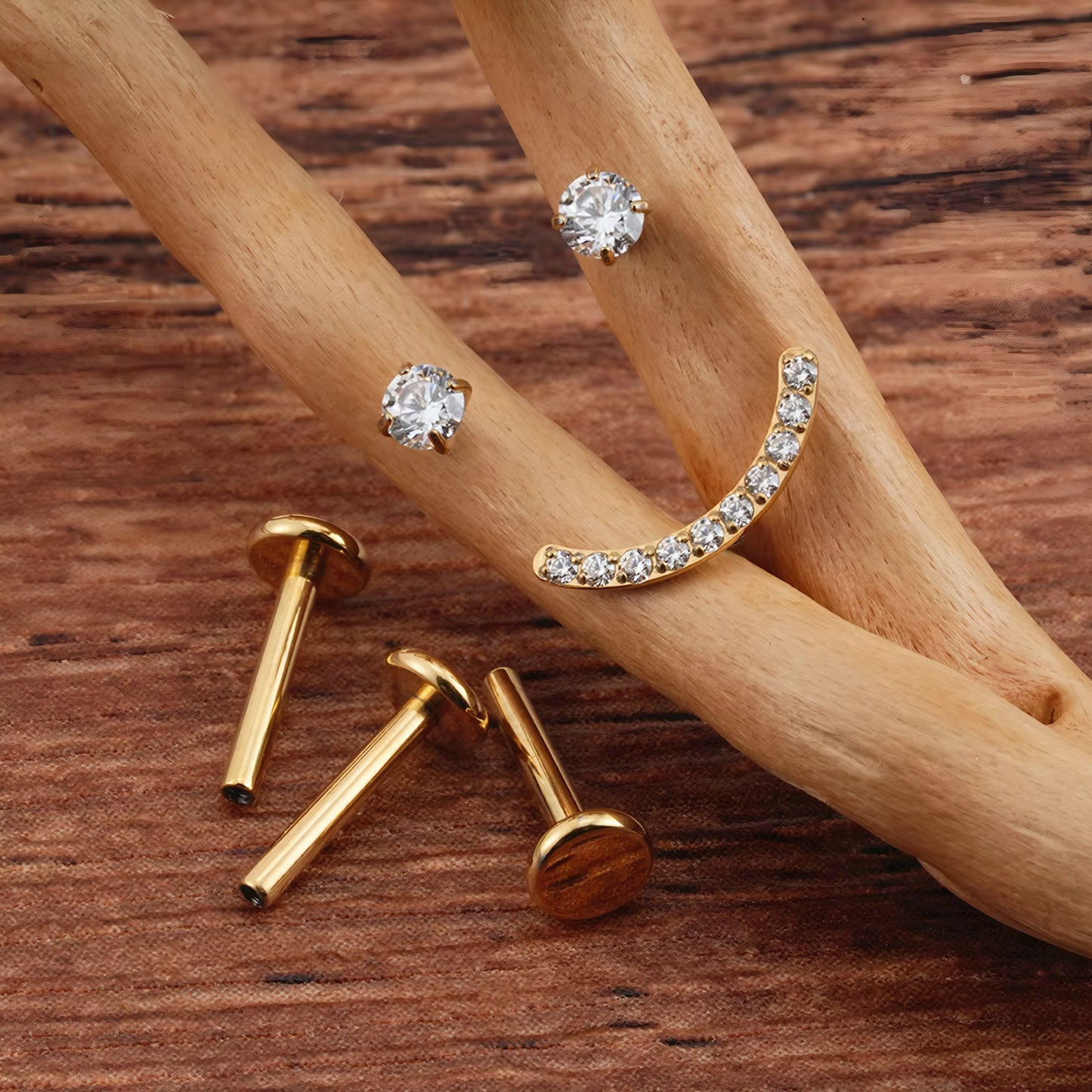 3pcs/set Flat Arc Helix Titanium Ear Piercing
