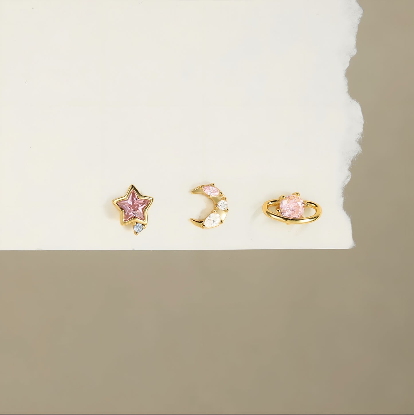 3pcs/set Moon Star Earring Set