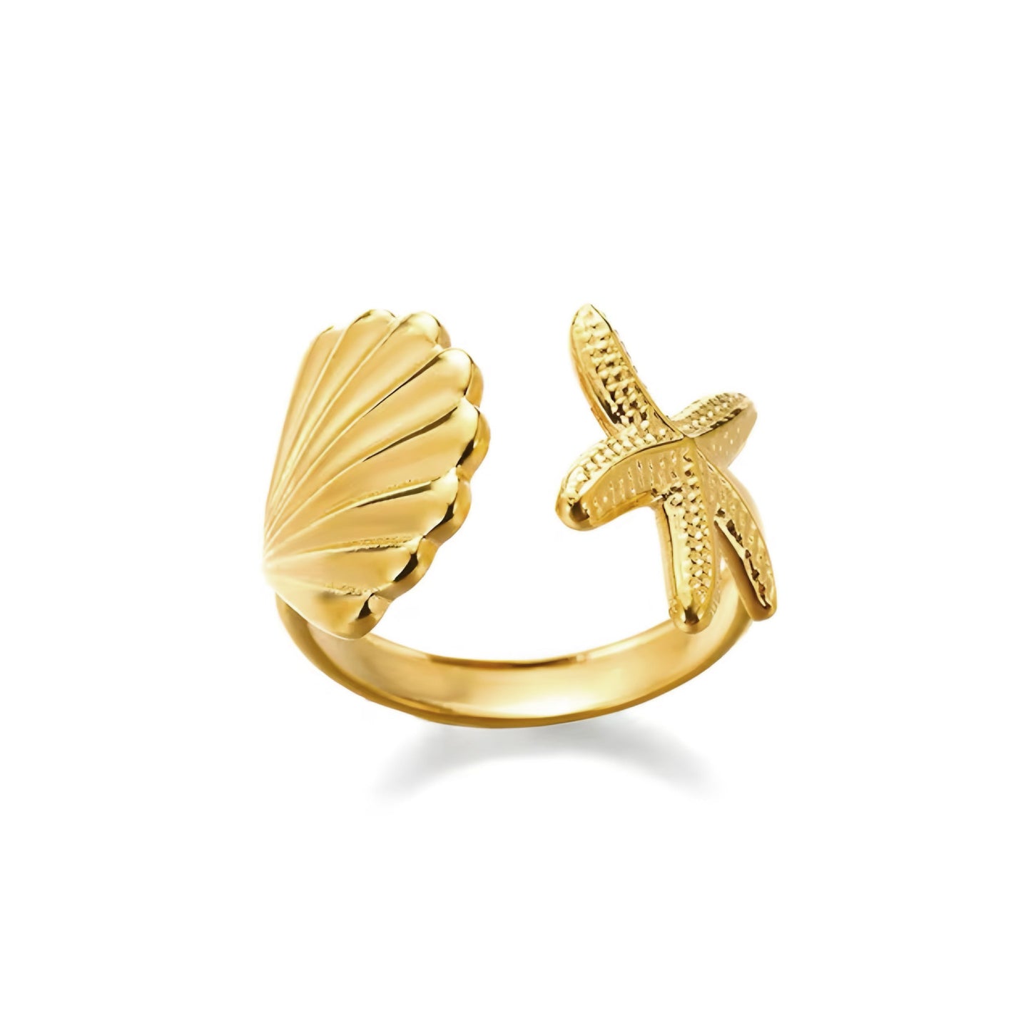 Seashell, Star Fish Adjustable Ring