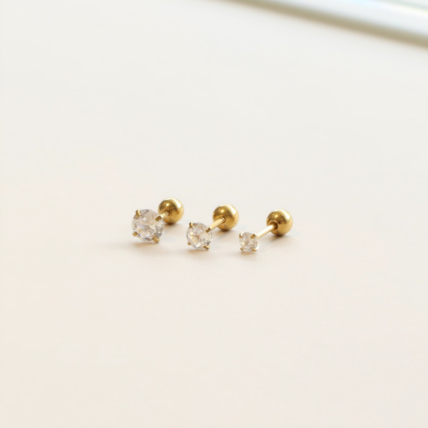 3pcs/set Zircon Stud ball Ear Piercing