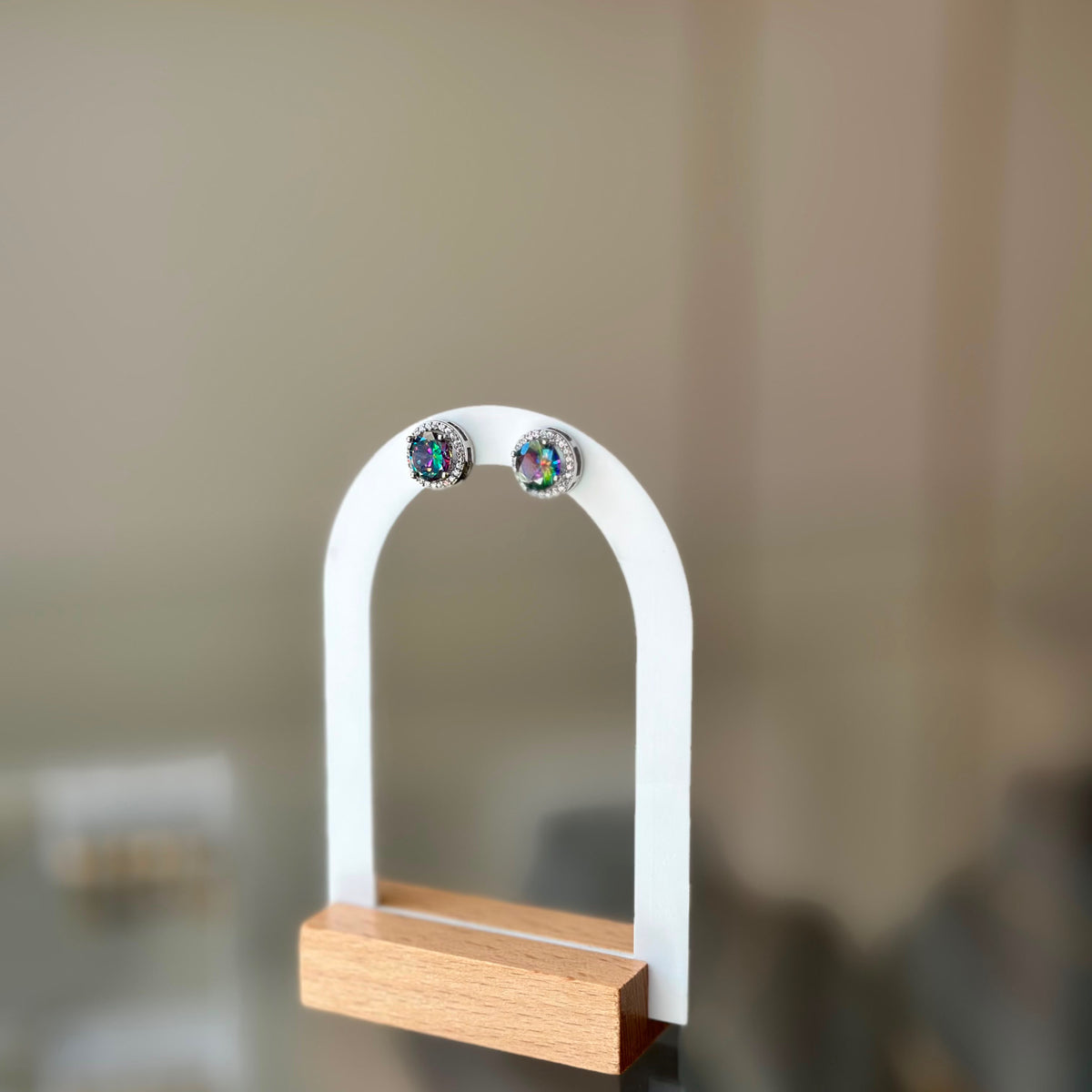 Multicolor Stud Earring Pair