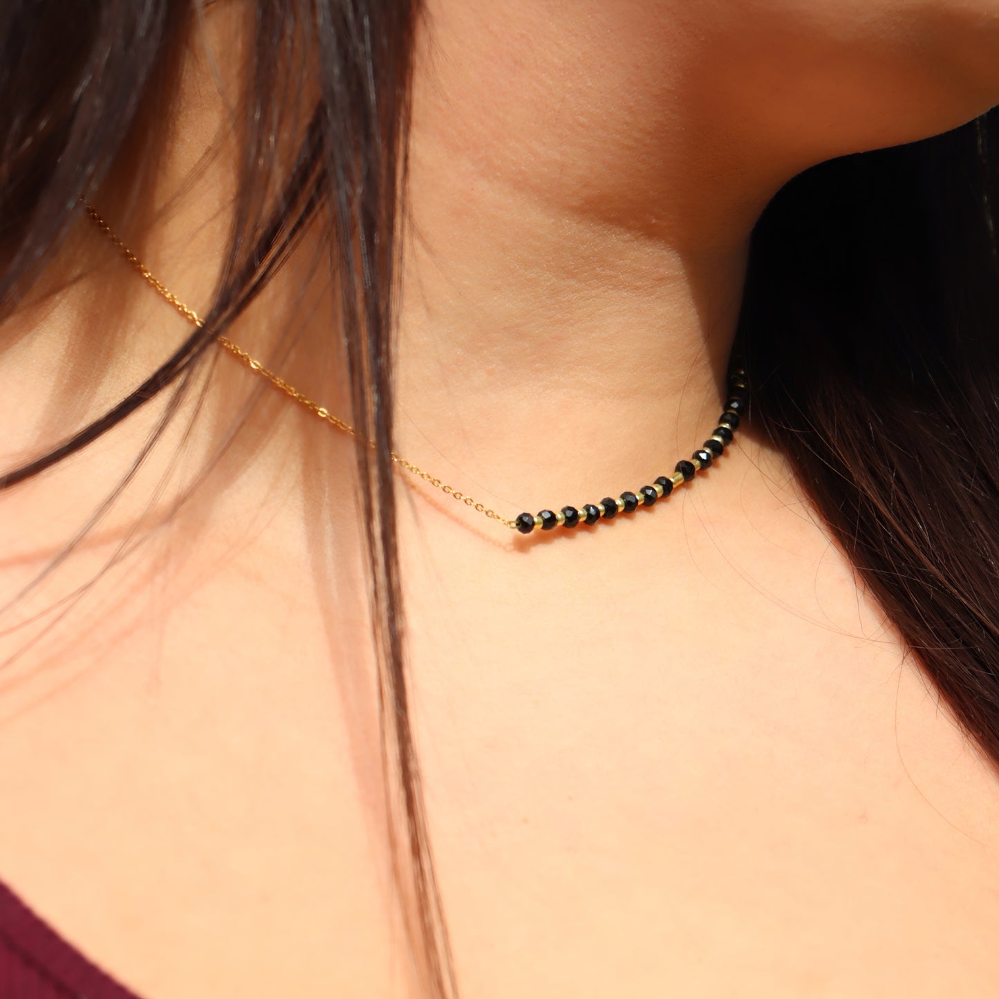 Black Gold Bead Choker