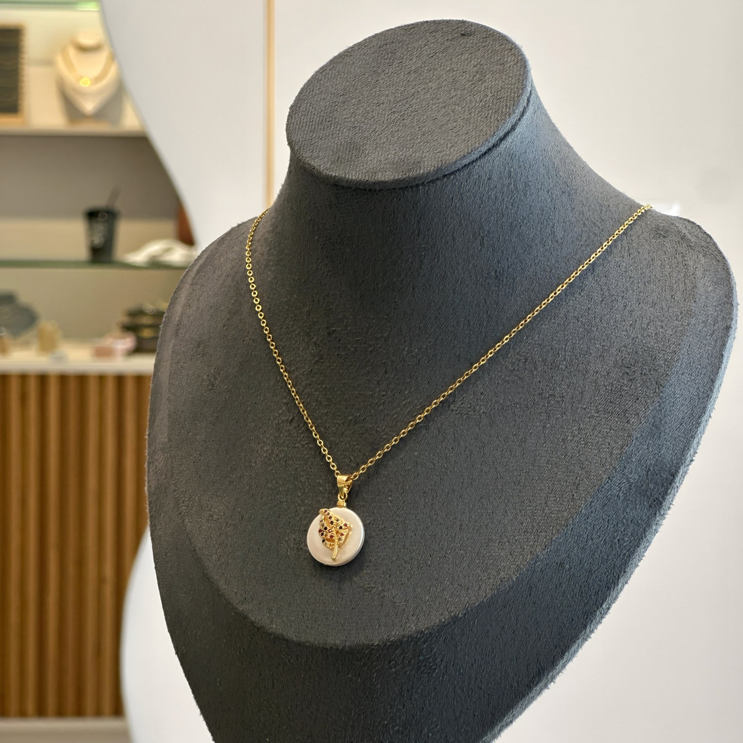 Pearl Leaf Necklace