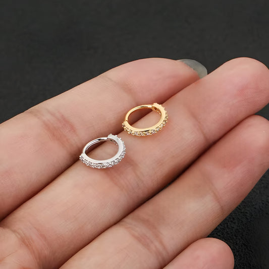 Zircon Hoop Nose Piercing