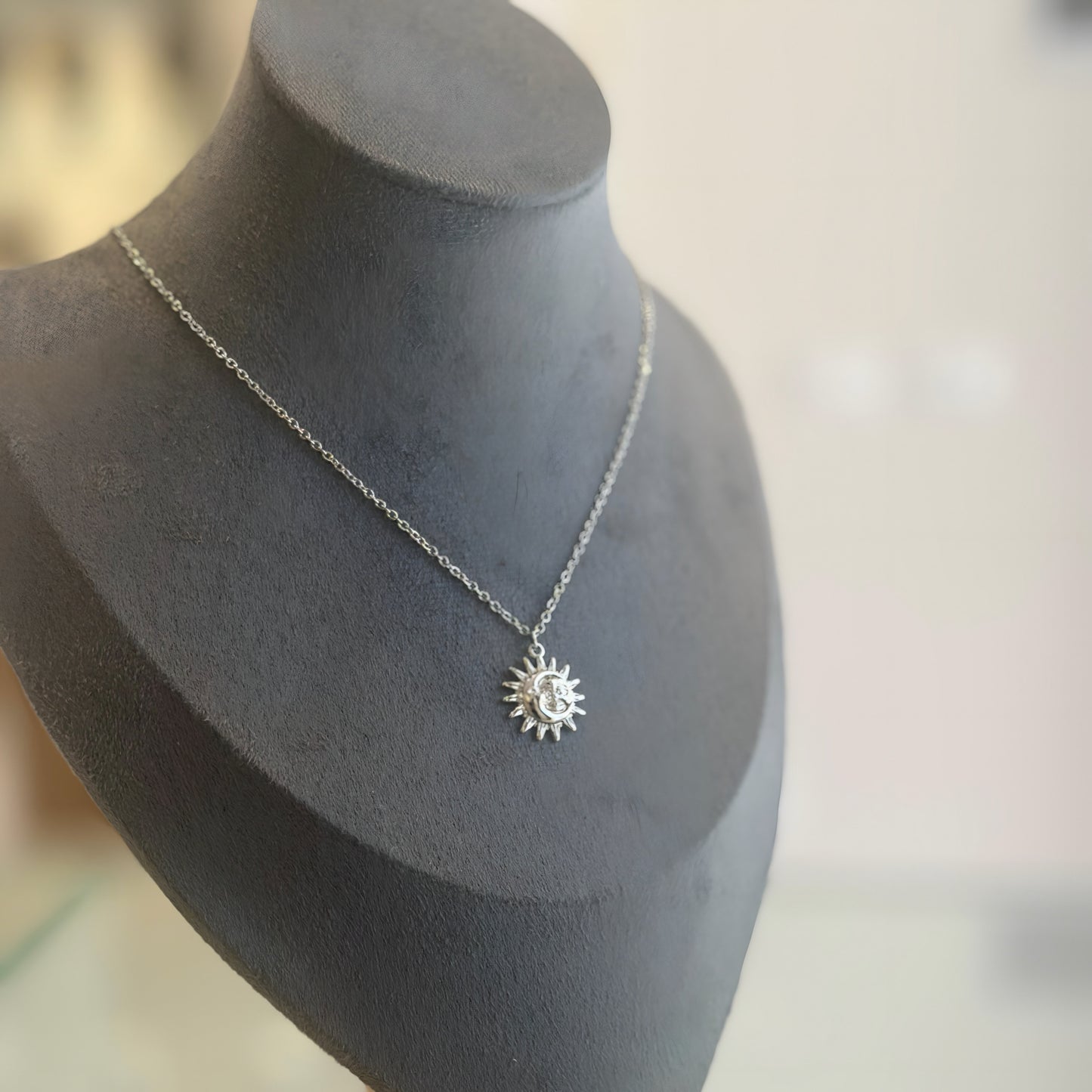 Moon Sun Face Necklace