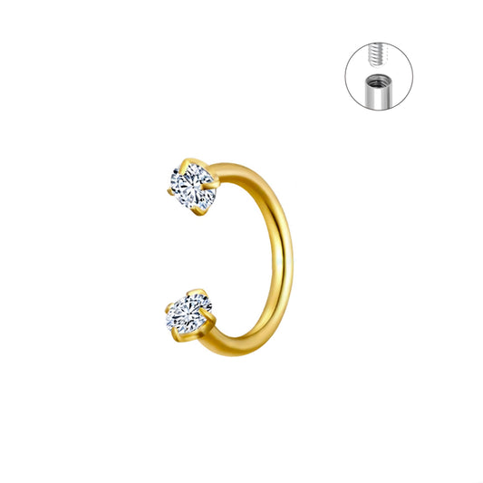 Horse Shoe Crown Zircon Nose Piercing