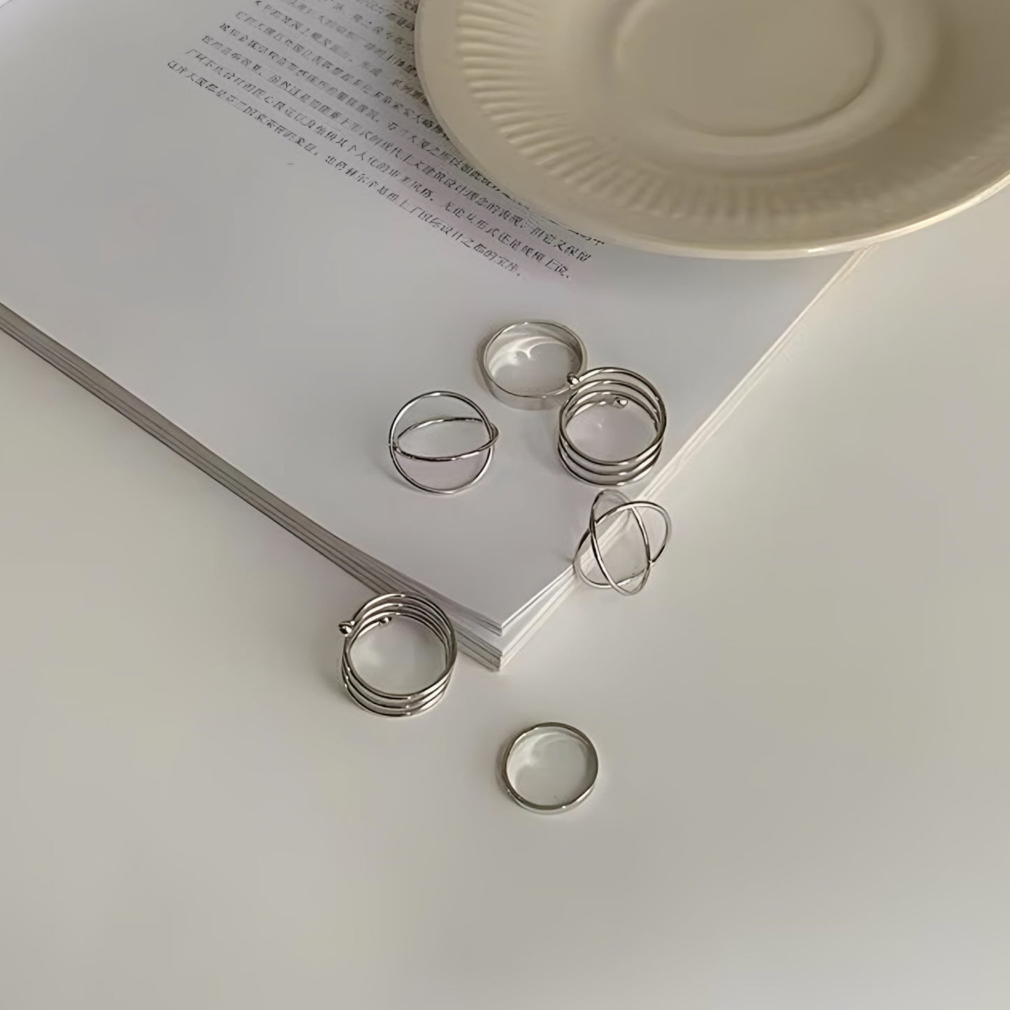 6 Rings/set Punk Finger Rings Minimalist Smooth