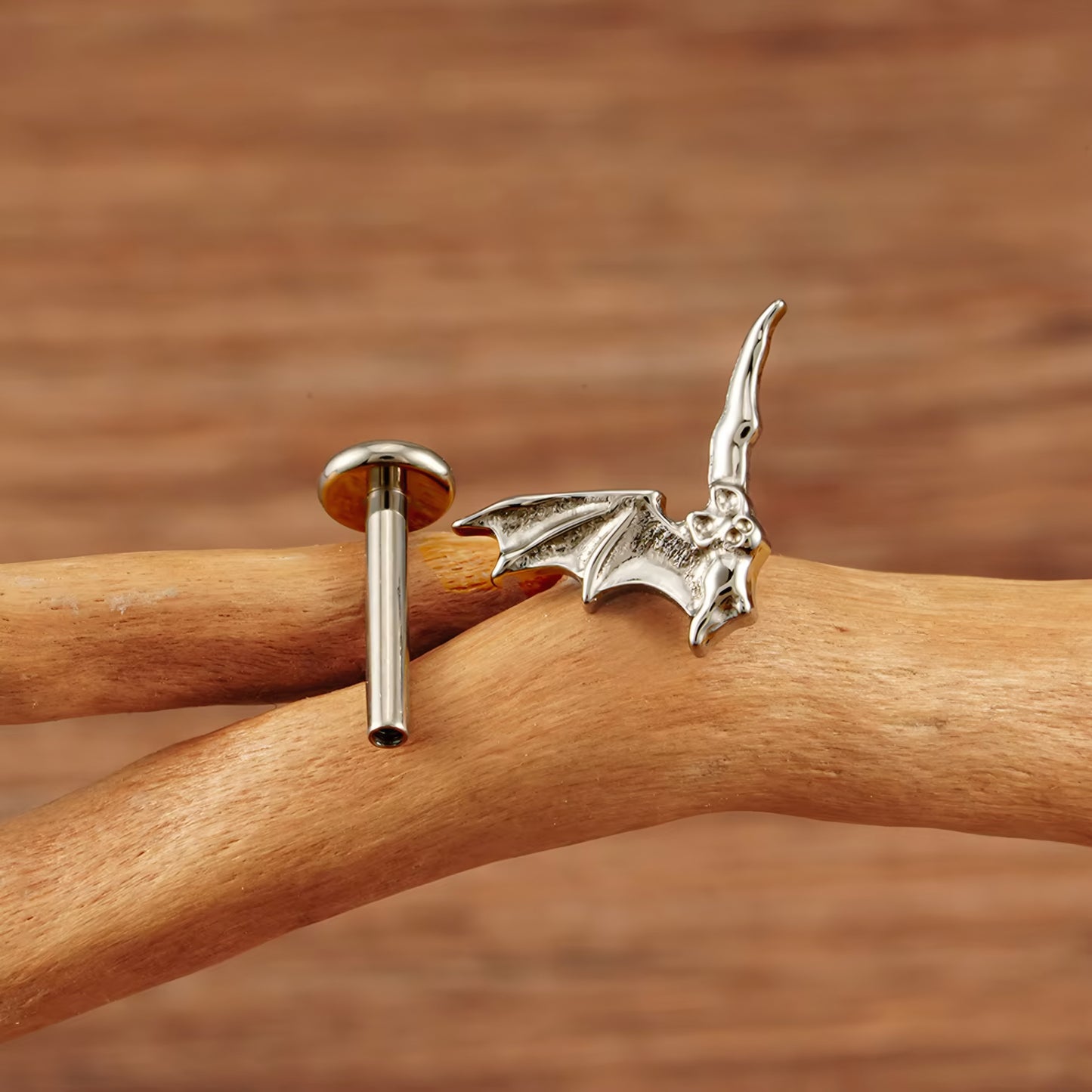 Titanium Flying Bat Flat Ear Piercing