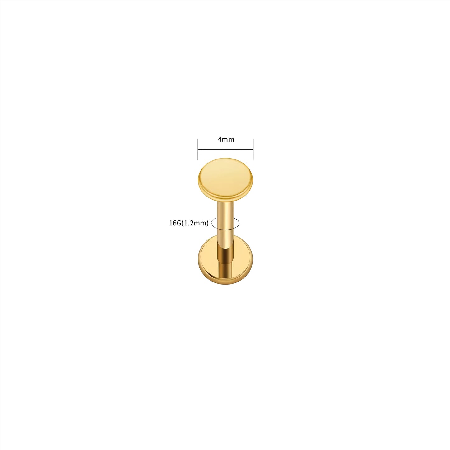 Titanium Circle Disc Flat Ear Piercing