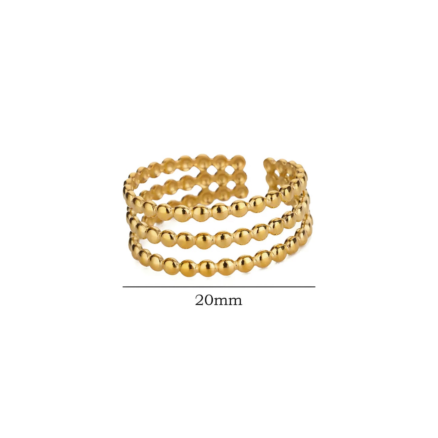 Triplet Bead Adjustable Ring