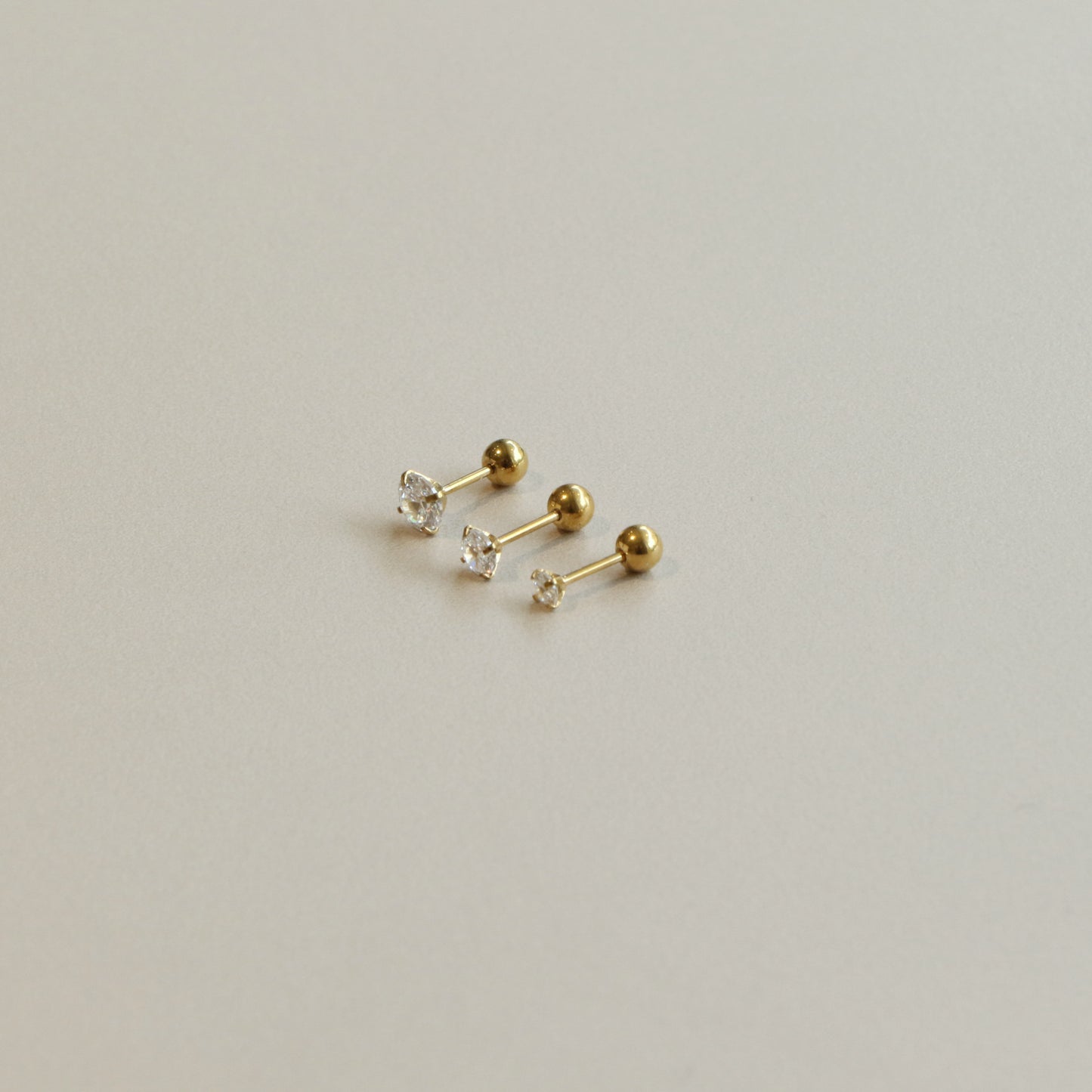 3pcs/set Zircon Stud ball Ear Piercing