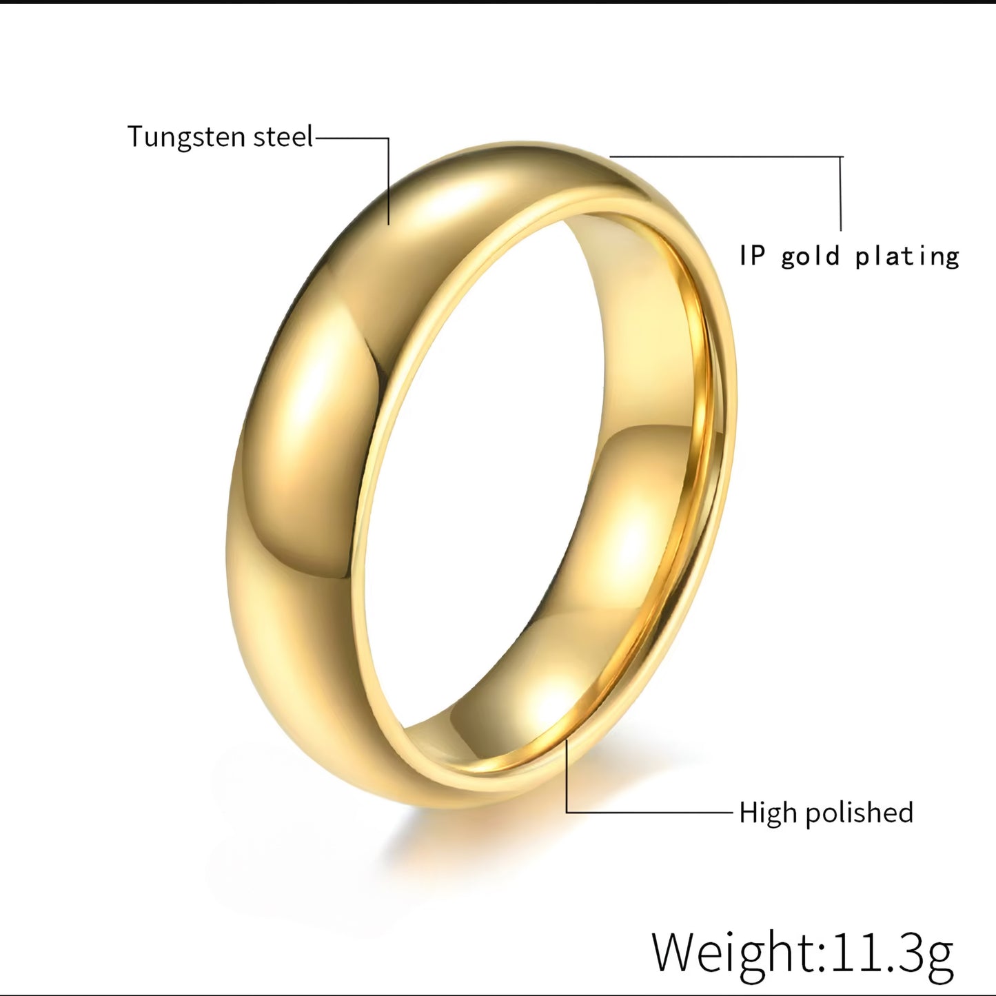 Polished Gold Plated Wedding Ring