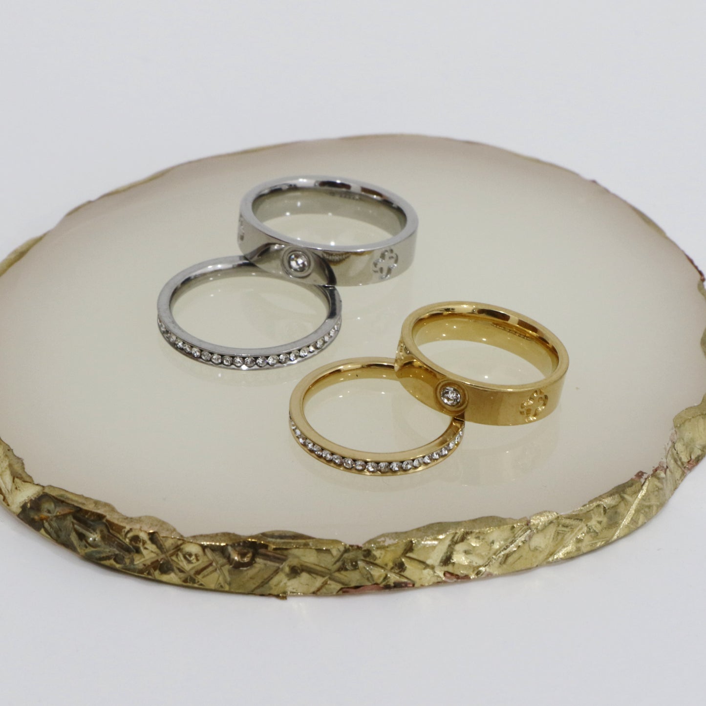 2pcs Kalopsia Zircon Ring Set