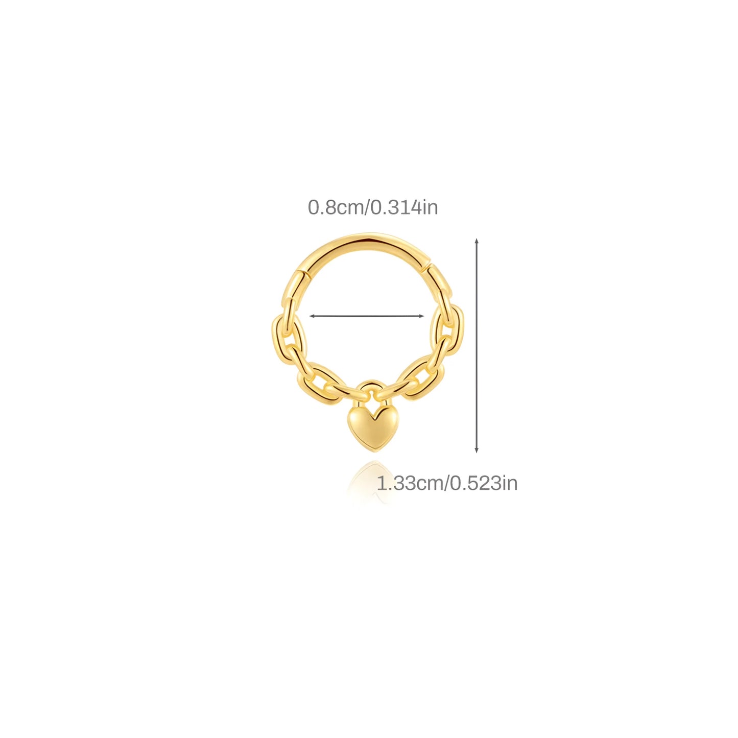 Daith Heart Chain Ear Piercing