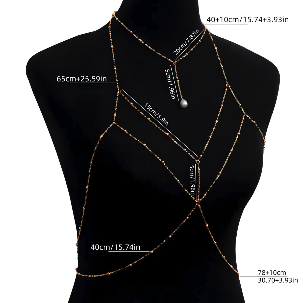 Pearl Beaded Body Chest Waist Chain