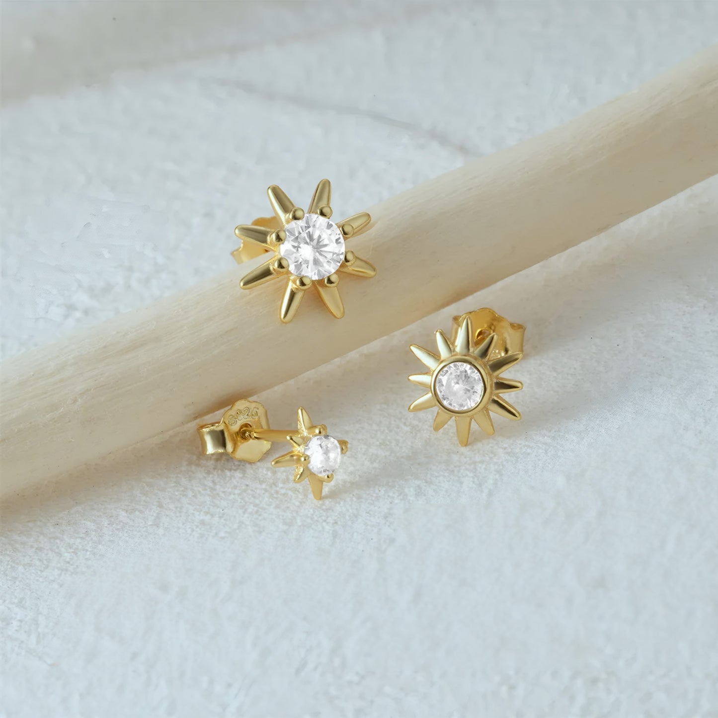 3pcs/set 3 Gold Stars Pin Earring